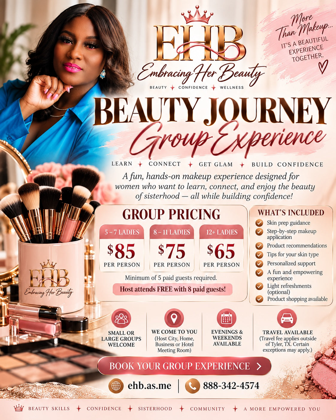 Beauty Journey Group Experience group rates and host offer